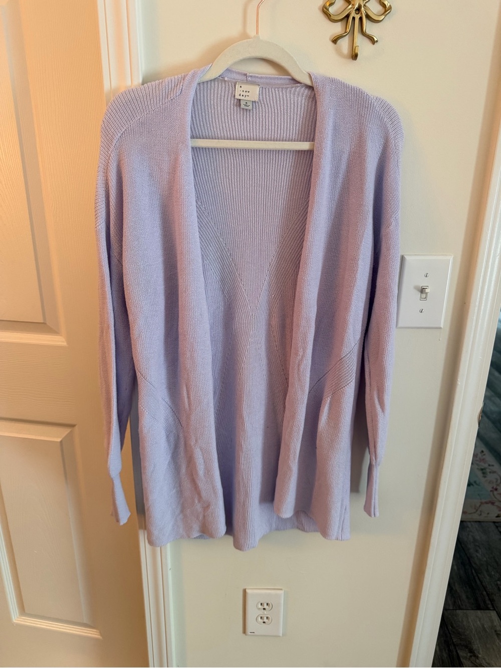 Lavender open front cardigan